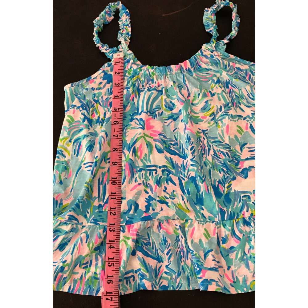 Lilly Pulitzer Loro Tank XXS Ibiza Cabana Cocktail Floral Ruffle Strap Top - Picture 6 of 9